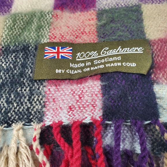 Cashmere Checkered Multicolored Scarf - Picture 5 of 6